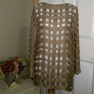 Shine in this gold and silver sweater